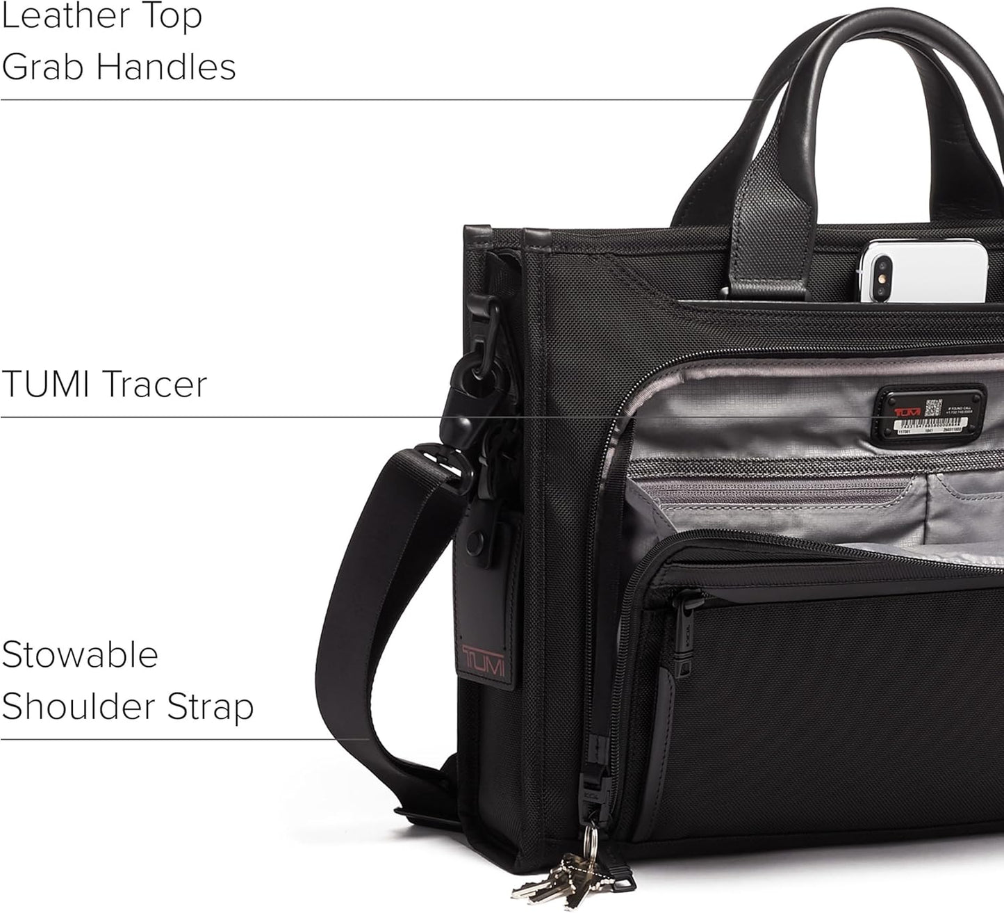 TUMI - Alpha Slim Deluxe Portfolio - Men's Compact Travel & Office Briefcase - Laptop and Tablet Bag - Black