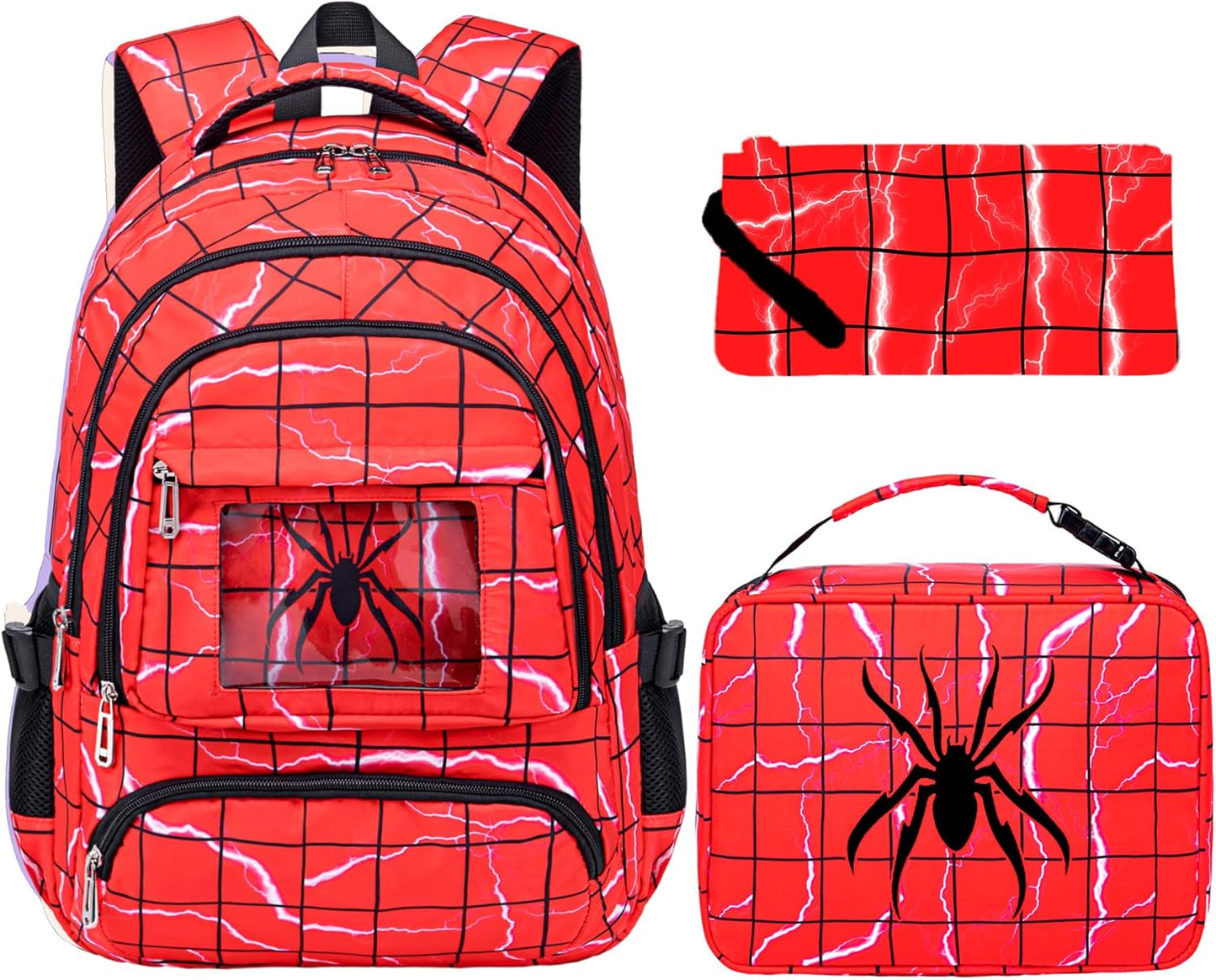 FunnyGifts Kids Backpacks with Lunch Box for Boys School Bookbag with Lunch Bag for Elementary Kindergarten Preschool Backpacks Mochila Para Niños 4 5 6 7 8 9 10 11 12