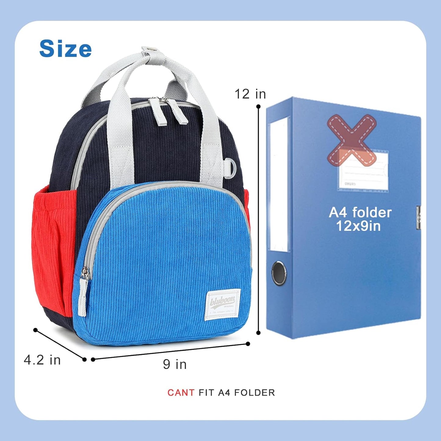 Bluboon Toddler Backpack for Girls Boys 2-4 Cute 12" Preschool Kindergarten Backpacks Kids Daycare Bags School Travel