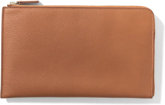 Leatherology Cognac Slim Zip Travel Wallet - Compact and lightweight, Versatile storage, Zip closure