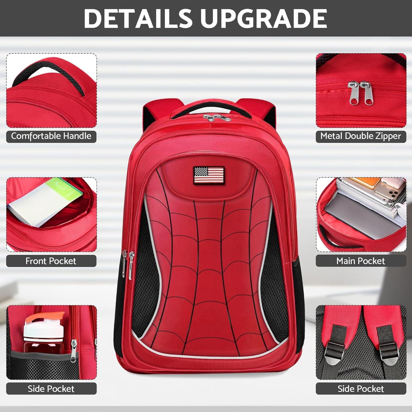 Kids Backpack for Boys，Cool Boys Backpack for Children Elementary Middle School Students，Lightweight School Bookbag for Travel and Daily Use