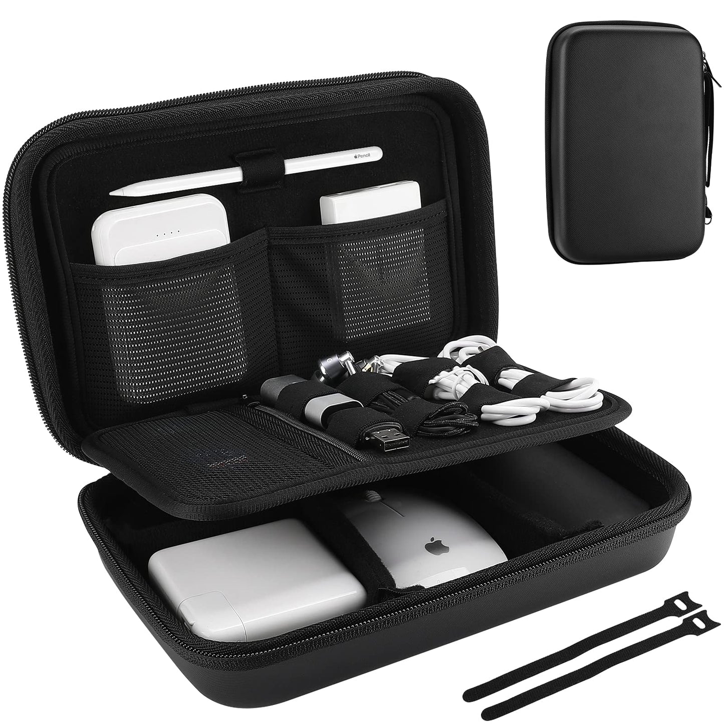 ProCase Hard Travel Electronic Organizer Case for MacBook Power Adapter Chargers Cables Power Bank