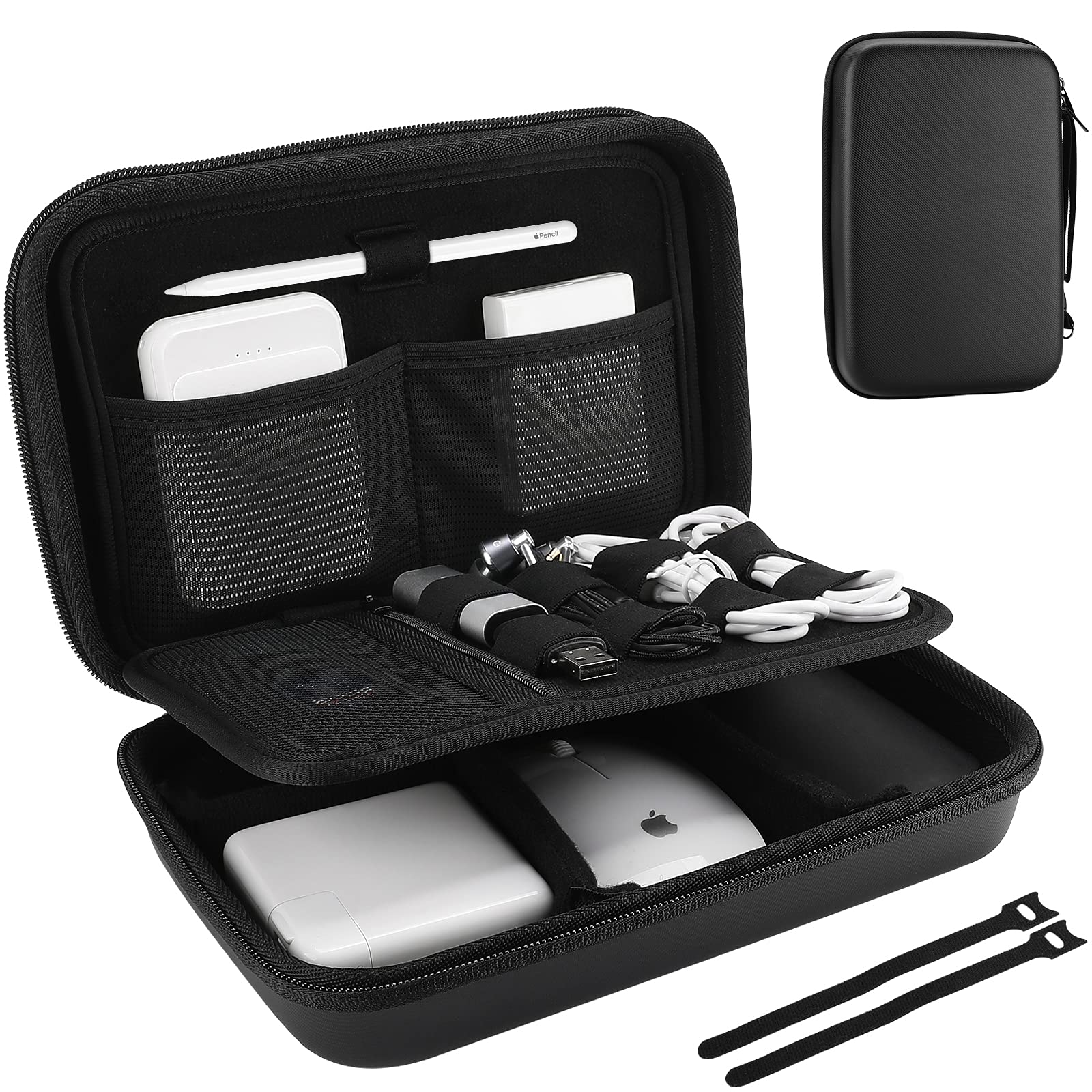 ProCase Hard Travel Electronic Organizer Case for MacBook Power Adapter Chargers Cables Power Bank