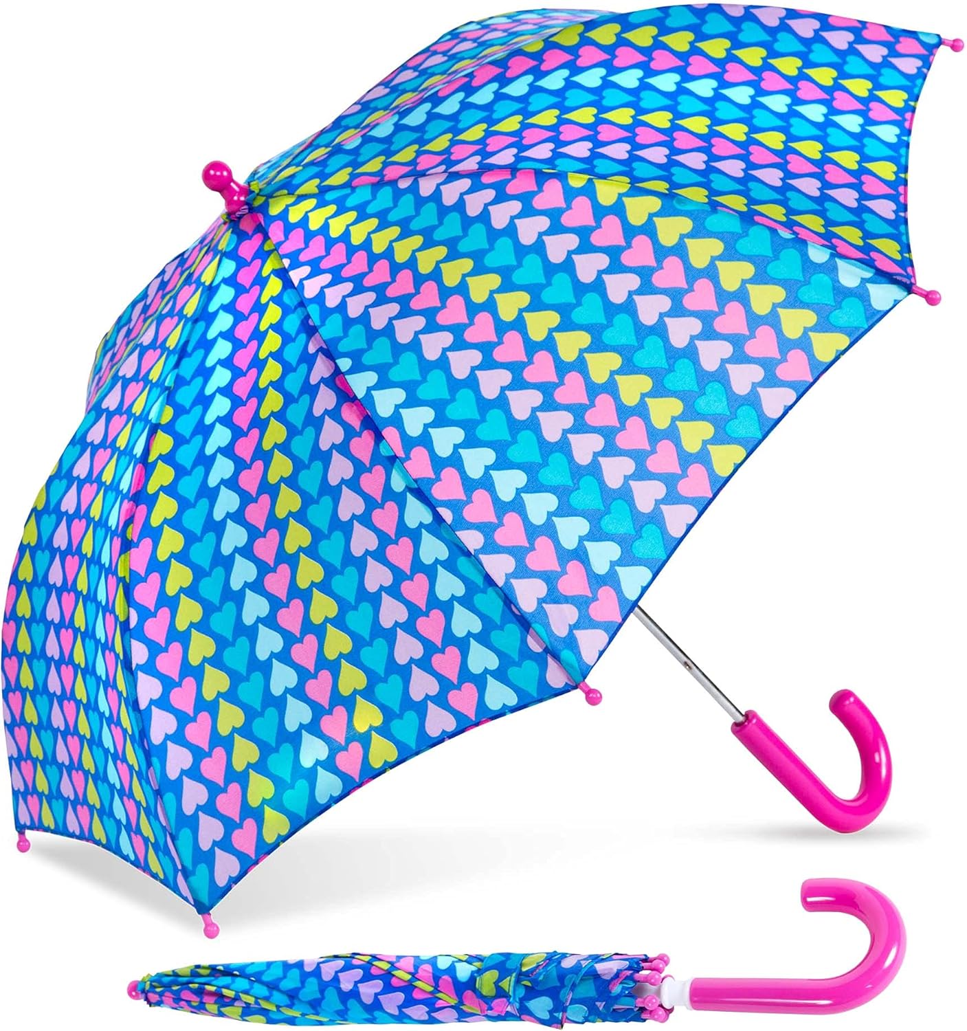 ShedRain Kids Umbrella-Pinch-Proof, Easy Grip Handle- Compact Children's School & Travel Umbrella with Large 33" Arc, Heavy Duty Steel Shaft, Fiberglass Ribs