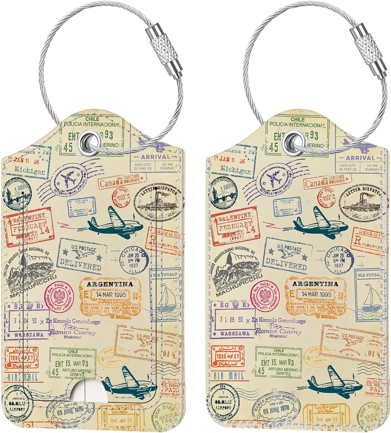 Fintie Luggage Tags, Privacy Cover ID Label with Stainless Steel Loop and Address Card for Travel