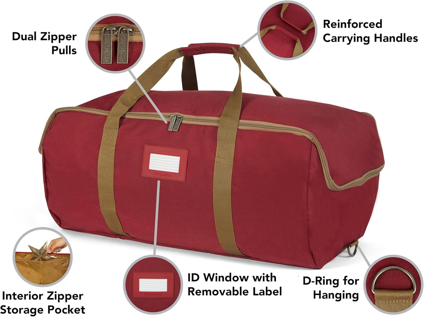 Covermates Keepsakes - Storage Duffel Bag - Heavy Duty Polyester - Reinforced Handles - Closet Storage, Red