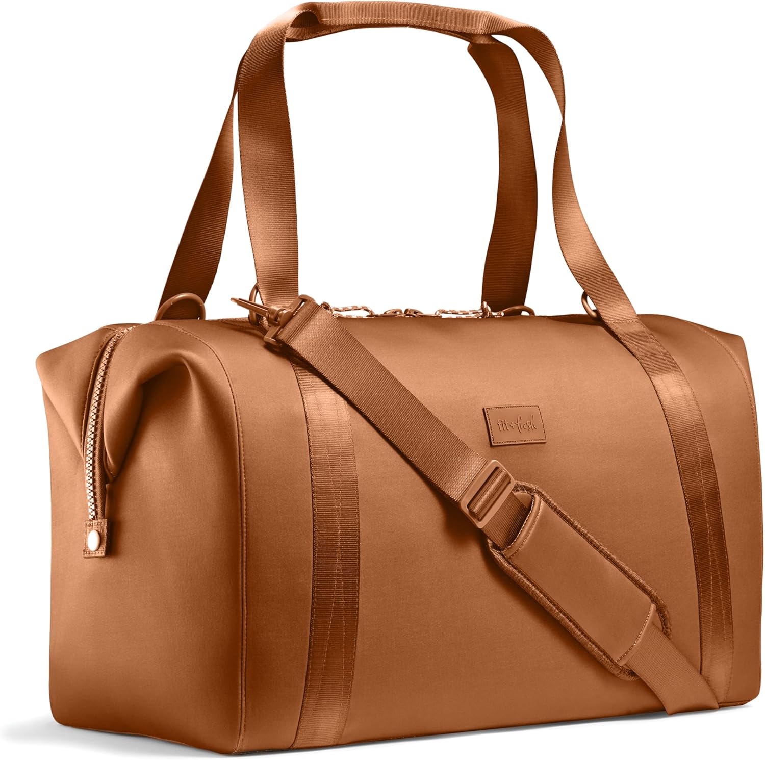 Fit & Fresh Premium Neoprene Weekender Bag With Trolley Sleeve - Large Overnight, Carry-on, Duffel