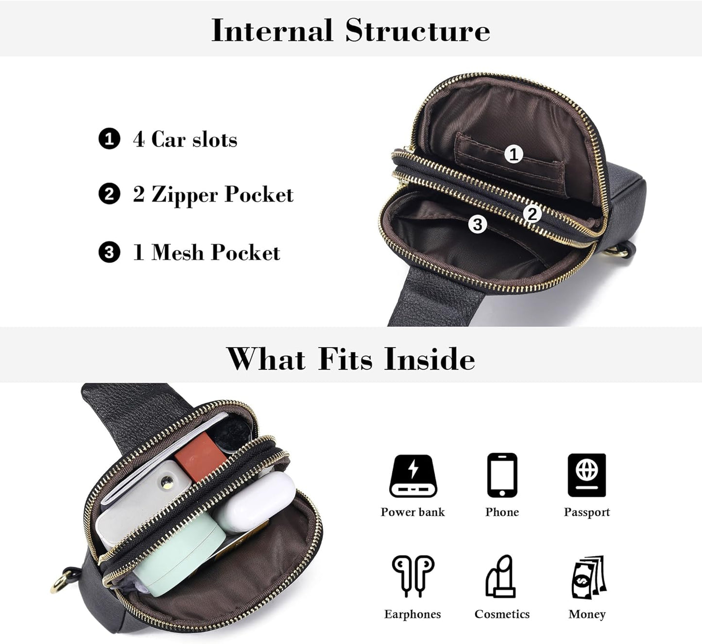 INICAT Travel Small Sling Bag Faux Leather Crossbody Bags Women Cross Body Bag Purses for Woman