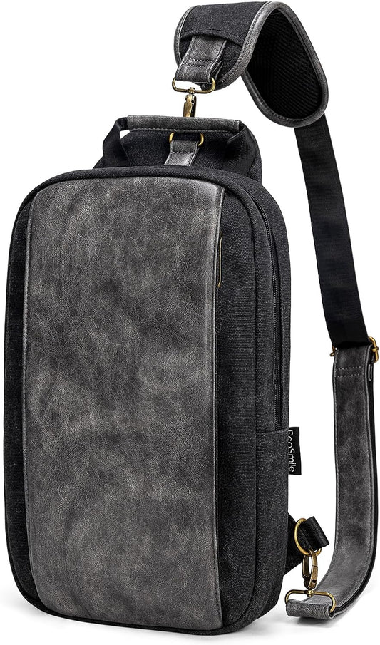 Canvas Messenger Bag Sling Bag Crossbody Shoulder Bag for Men Women Travel Work Satchel Bags