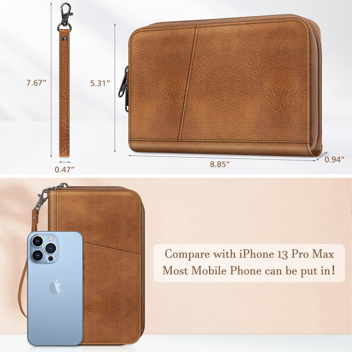 FINTIE Family Passport Holder Wallet Travel Document Organizer Clutch Bag