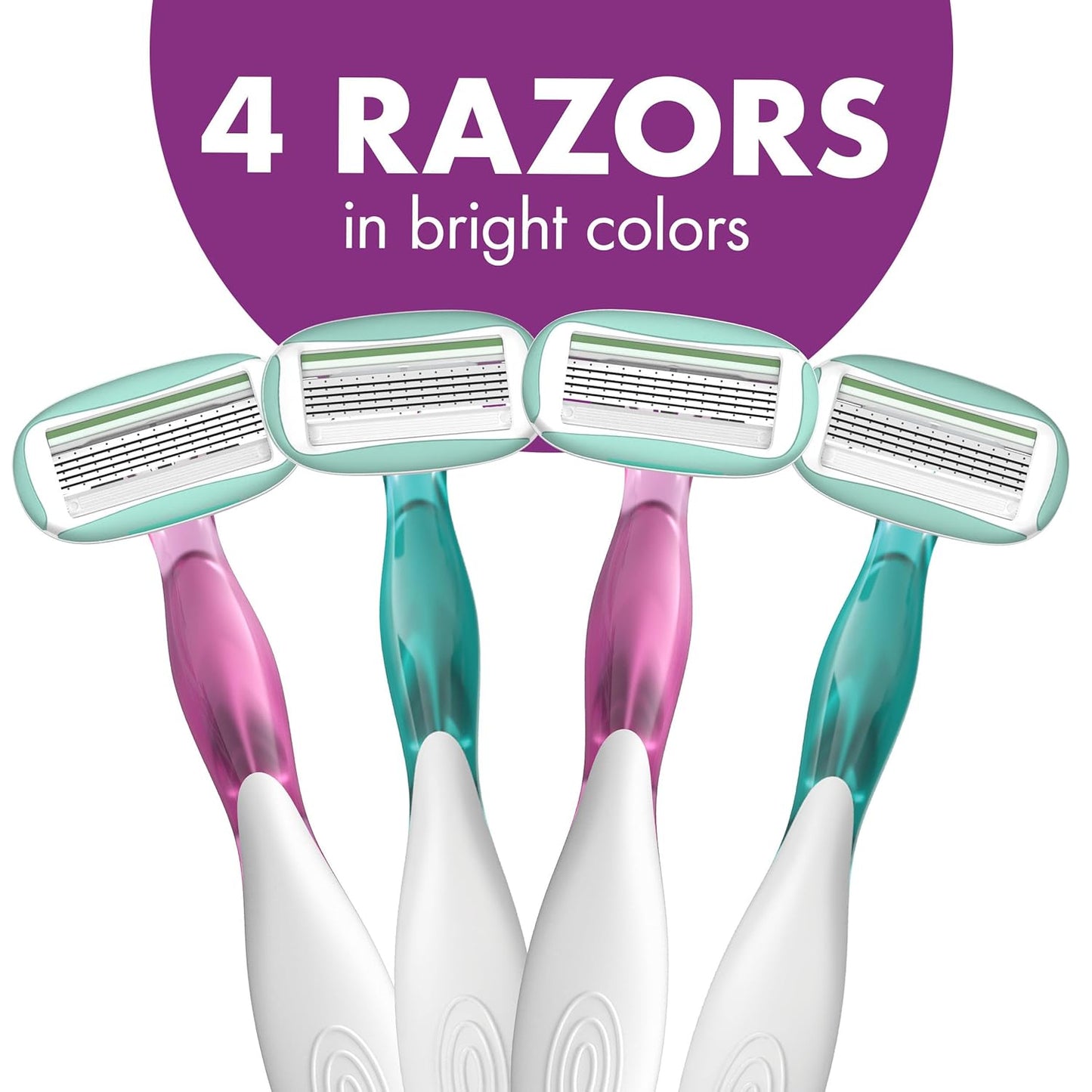 BIC Soleil 5 Sensitive Women's Disposable with 5 Blade Razors, Water Activated Moisture Strip and Anti-Slip Grip, 4-Pack, Holiday Gift