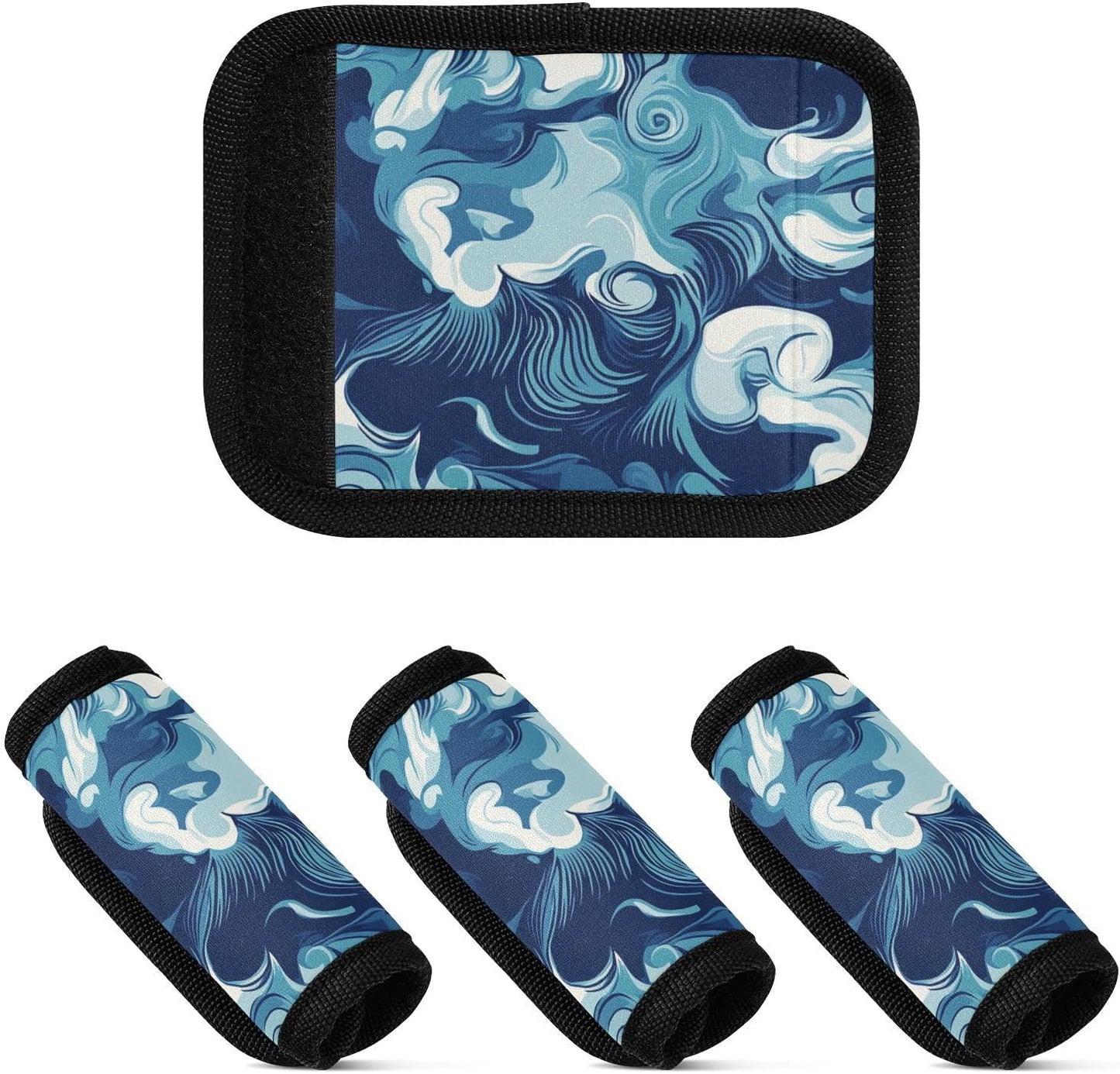 Blue Wave 2 Pack Luggage Handle Wraps Covers for Suitcase Identifiers Bag Tags Travel Accessories