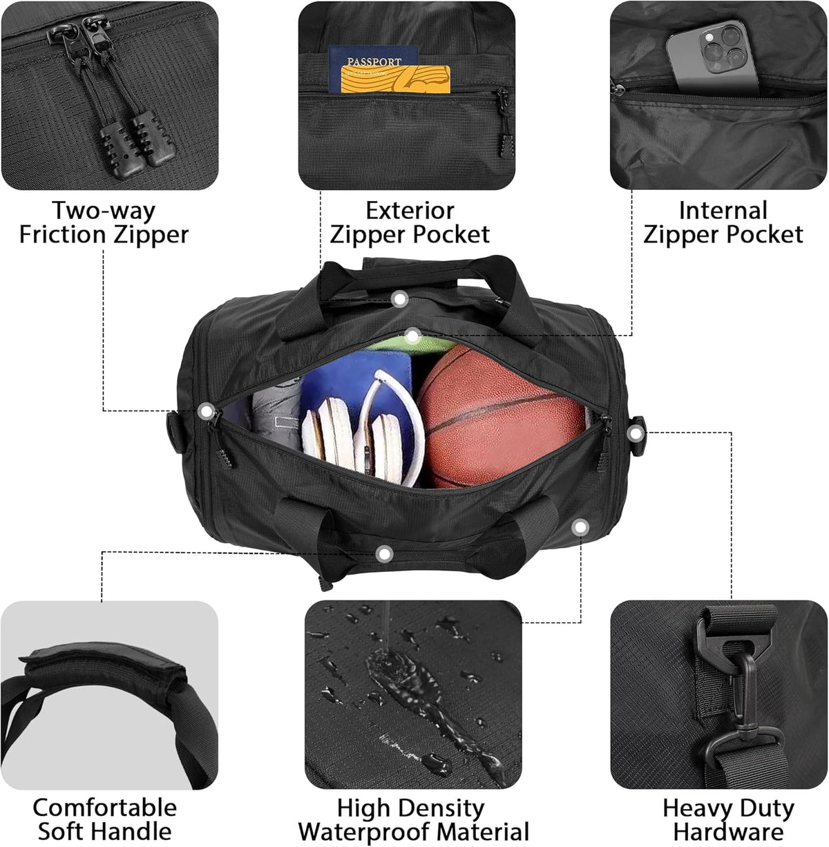 Wildroad Travel Bags for Men, Gym Bag & Duffle Bag for Travel, Carry on Bag Duffel Bag 3 IN 1