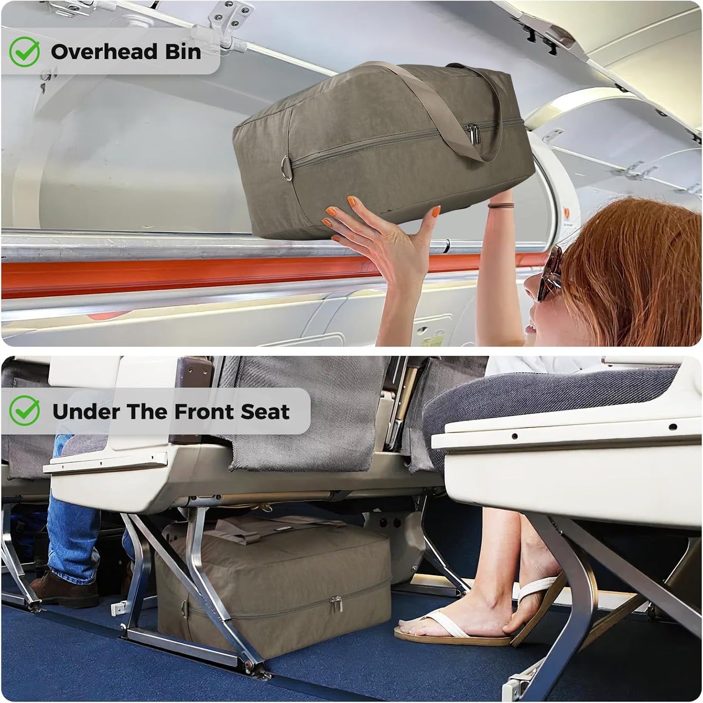 For Frontier Airlines Personal Item Bag 18x14x8 Underseat Travel Duffel Bag Carry on Luggage for Women and Men 30L (With Shoulder Strap)