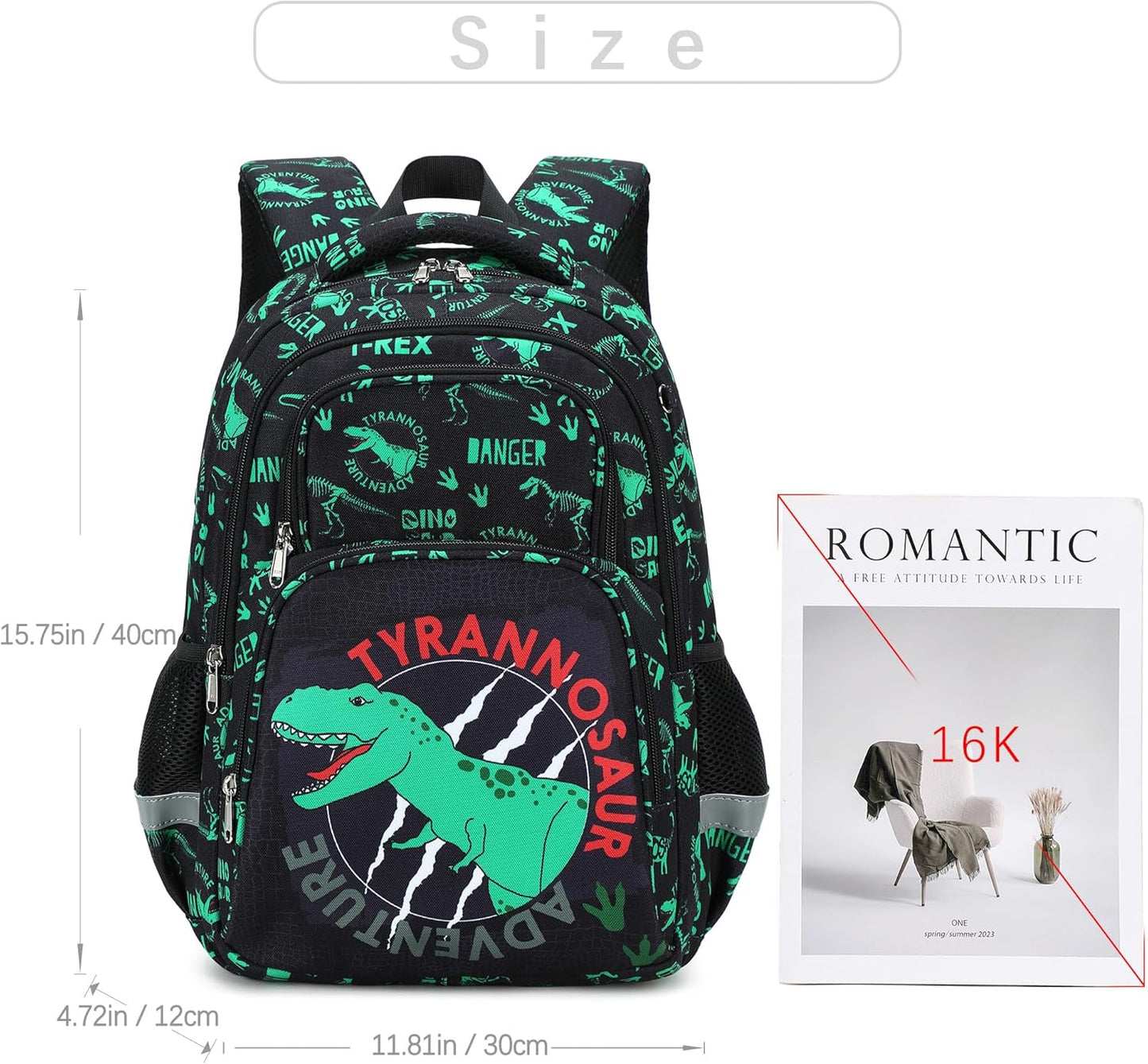 abshoo Cute Dinosaur School Backpack For Boys Elementary Kindergarten Kids School Bag (Dinosaur Black A)