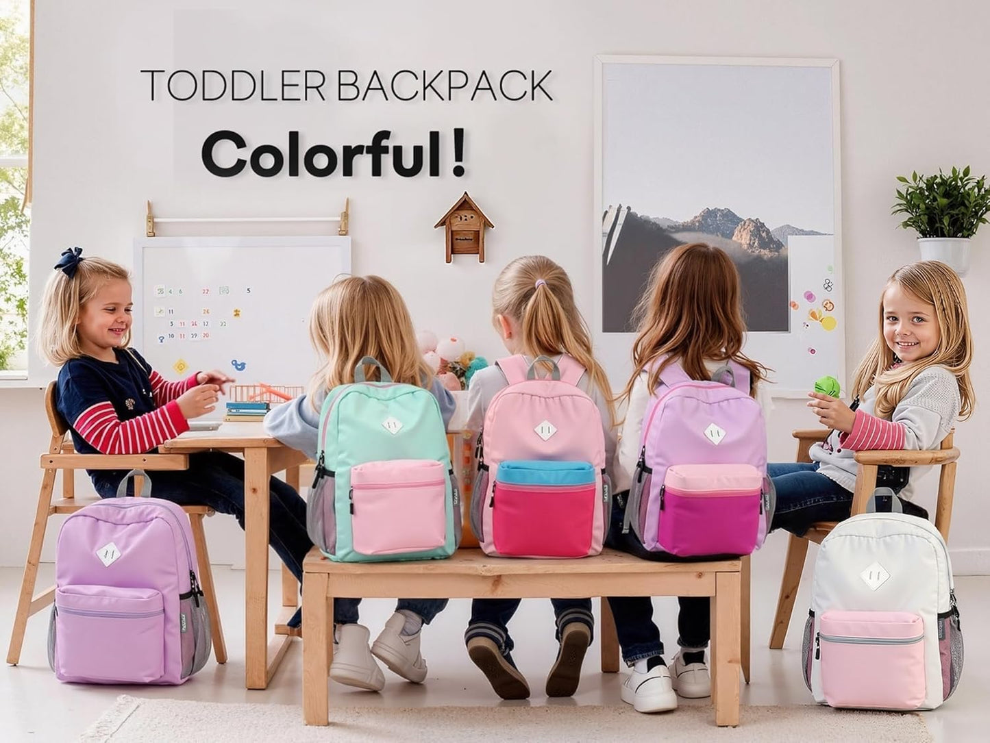 mibasies Kids Backpack for Girls 5-9: Large Girls Backpack for Elementary School