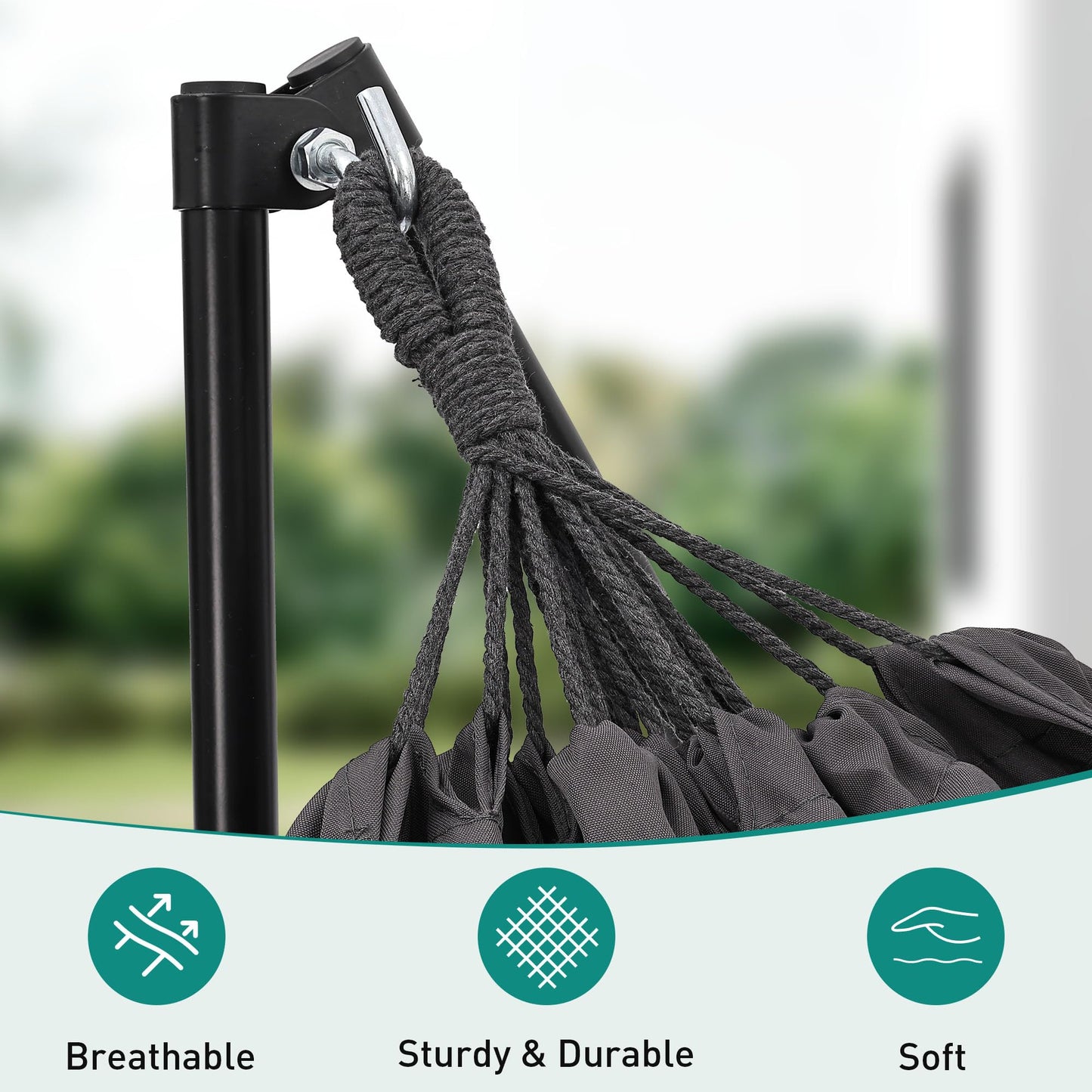 Ainfox Hammock with Foldable Stand, 2 in 1 Hammock and Swinging Chair with Carrying Bag, Portable