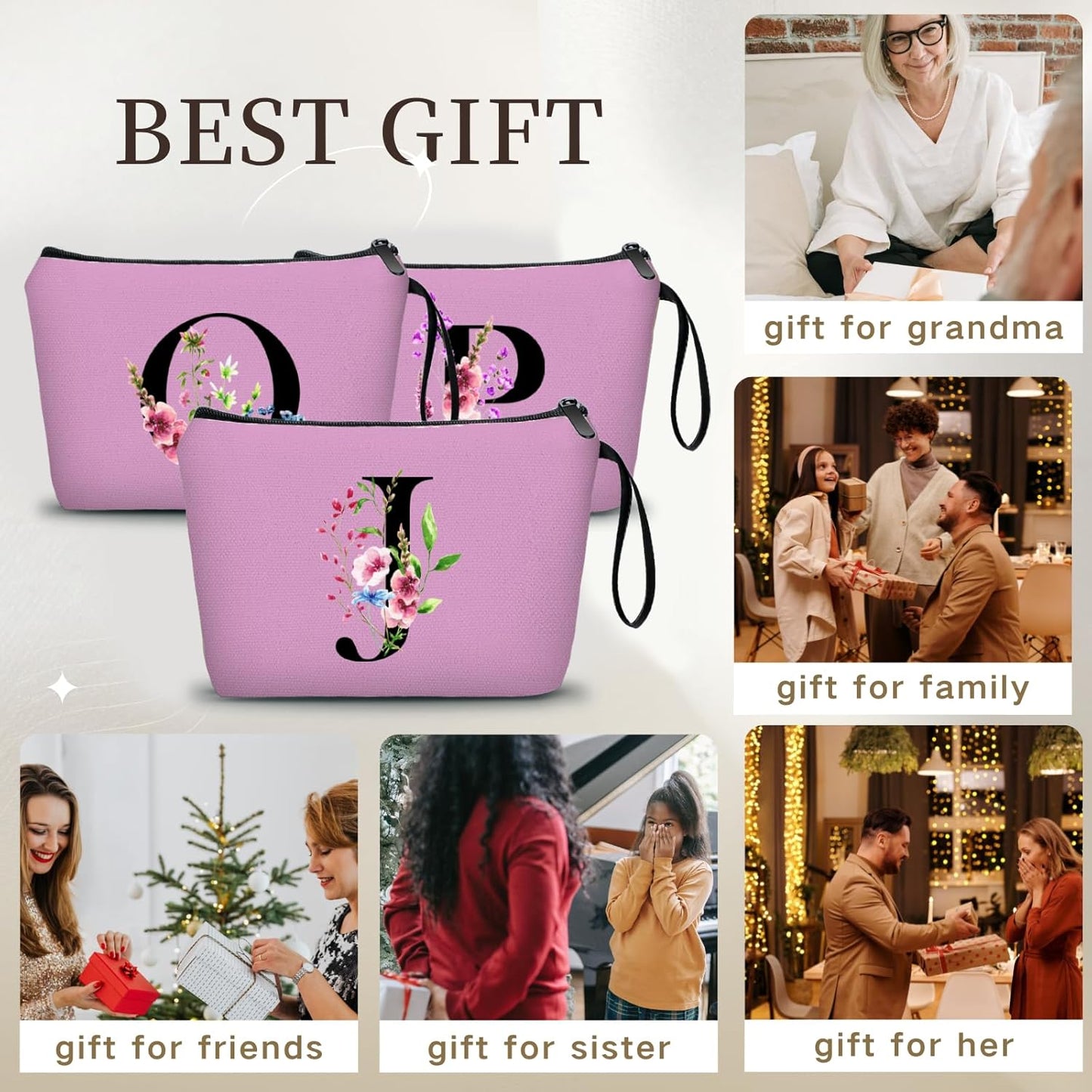 Birthday Inspirational Bridesmaid Proposal Team Small Gifts for Women Mom Aunt Teacher Sister Coworkers Makeup Cosmetic Bag Travel with Mirror Mothers Day Christmas Graduation J