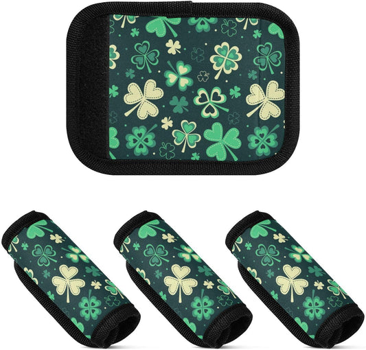 4 PC Luggage Handle Wrap Luggage Handle Covers Tags for Suitcase Bags Travel Luggage Handle Identifier Gripper Green Clovers St Patrick's Day