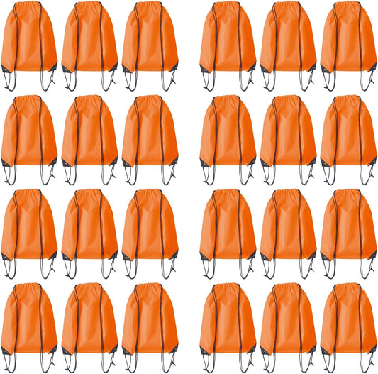Drawstring Backpack Bulk 24Pcs Draw String Backpack Bags DIY Gym Sports Traveling Yoga Cinch Bag Sackpack Drawstring (orange)