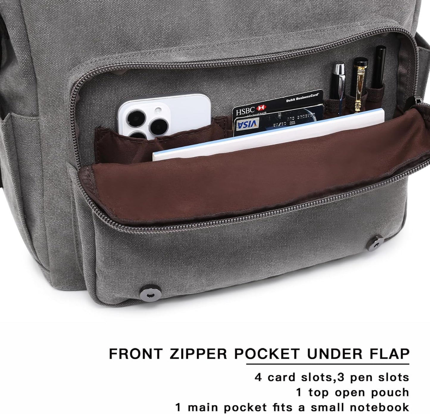 Large Vintage Canvas Messenger Shoulder Bag Travel Crossbody Purse Briefcase Business Bag for