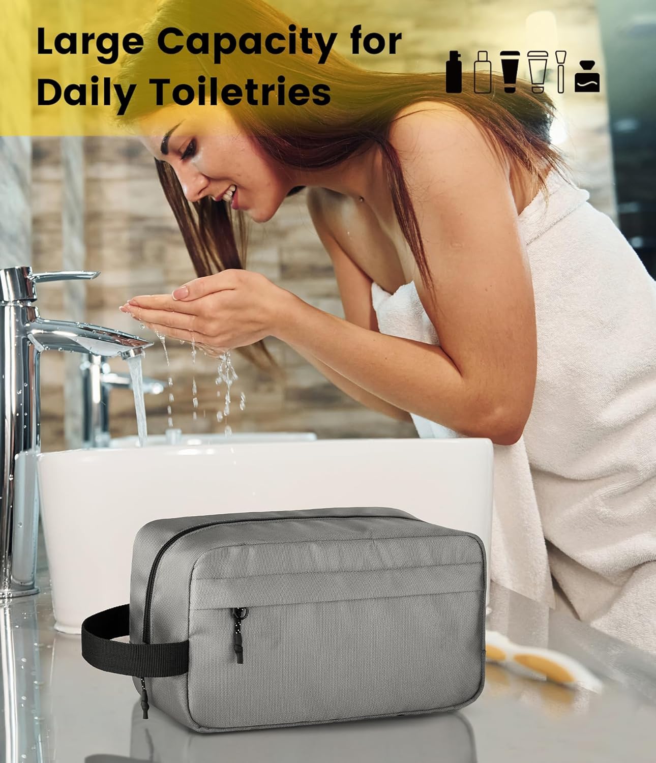 Vorspack Travel Toiletry Bag for Men - Hanging Toiletries Bag Water Resistant Travel Bag for Toiletries Accessories