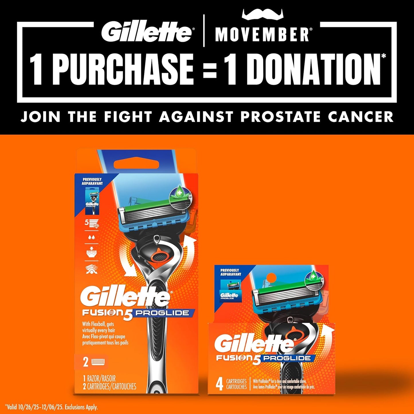 Gillette Fusion ProGlide Razor for Men, Handle + 4 Blade Refills