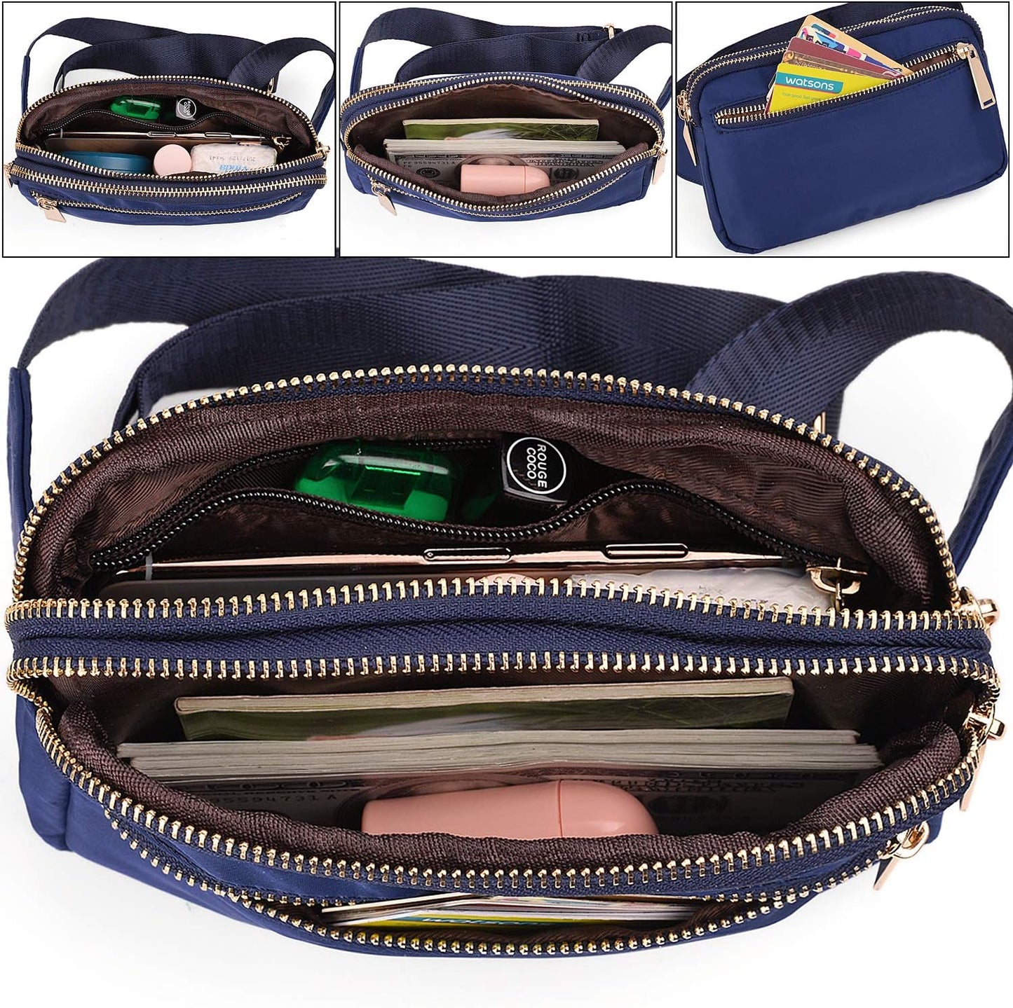 UTO Fanny Pack for Women Crossbody Trendy Fashion Belt Purse Chest Waist Hip Bumbag for Outdoor Shopping Travel Hiking