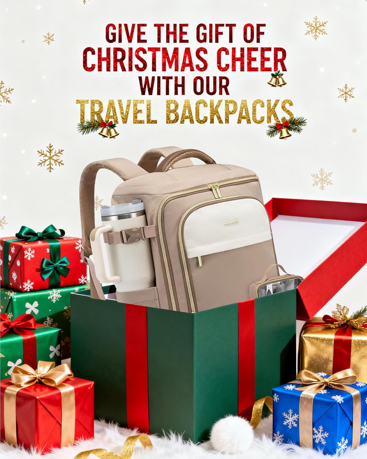 LOVEVOOK 40L Travel Backpack for Women, TSA Approved Carry On Backpack with 3 Packing Cubes, Personal Item Bag Fits 17" Laptop, Water-resistant Carry On Bag for Airplanes