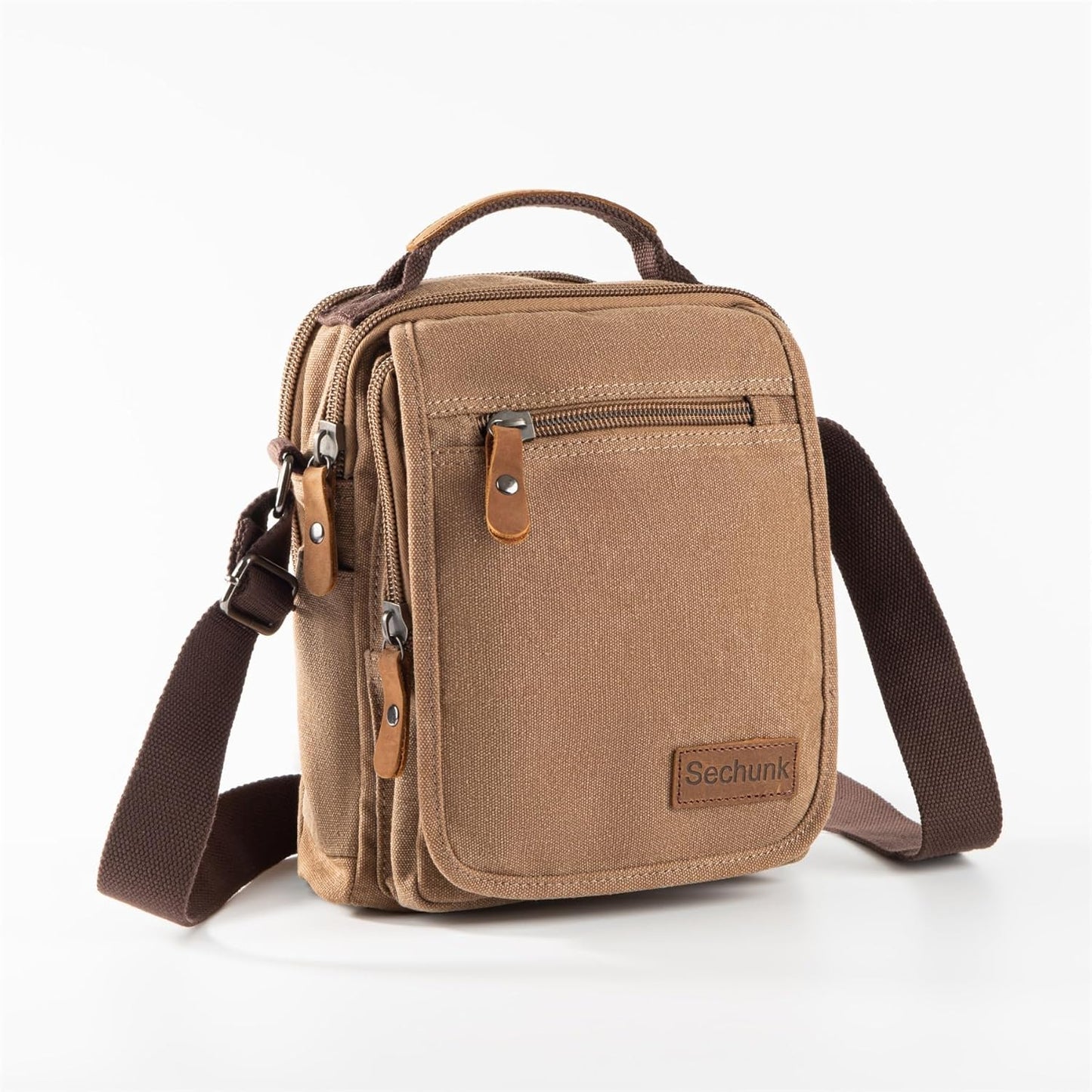 Sechunk Small Canvas Shoulder Bags Messenger Bag Travel Bag Business Bag Working Bag For Men Women