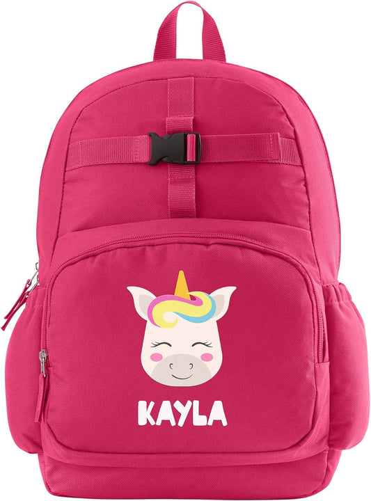 Let's Make Memories Personalized Kids Backpack - Backpack for School - For Animal Lovers - Back to School - Bookbag - Matching Lunchbox/Water Bottle Sold Separately - Pink - Unicorn