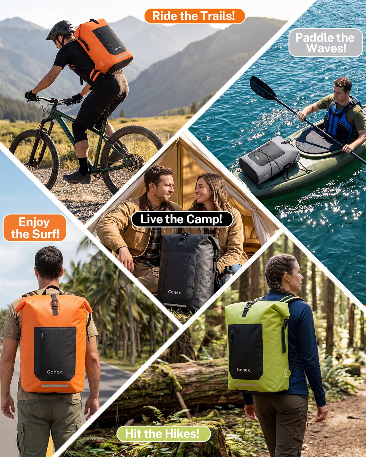 Gonex Waterproof Ultralight TPU Backpack 35L Roll Top Dry Bag, Kayaking