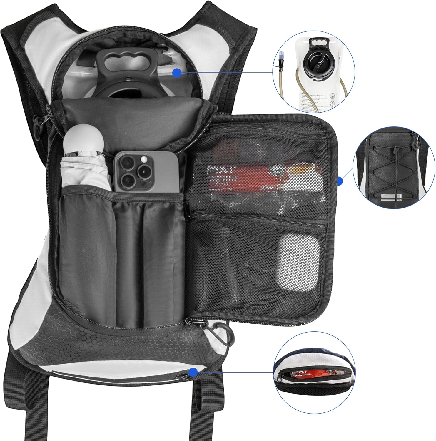 OUTSKIRT Hydration Backpack with 2L Water Bladder, Lightweight and Breathable Running Hydration
