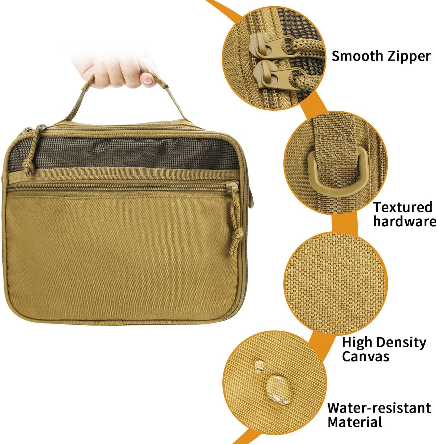 SMONT Tactical Toiletry Bag for Men, 9.5" Hanging Dopp Kit Shaving Hygiene Bag for Traveling Bathroom