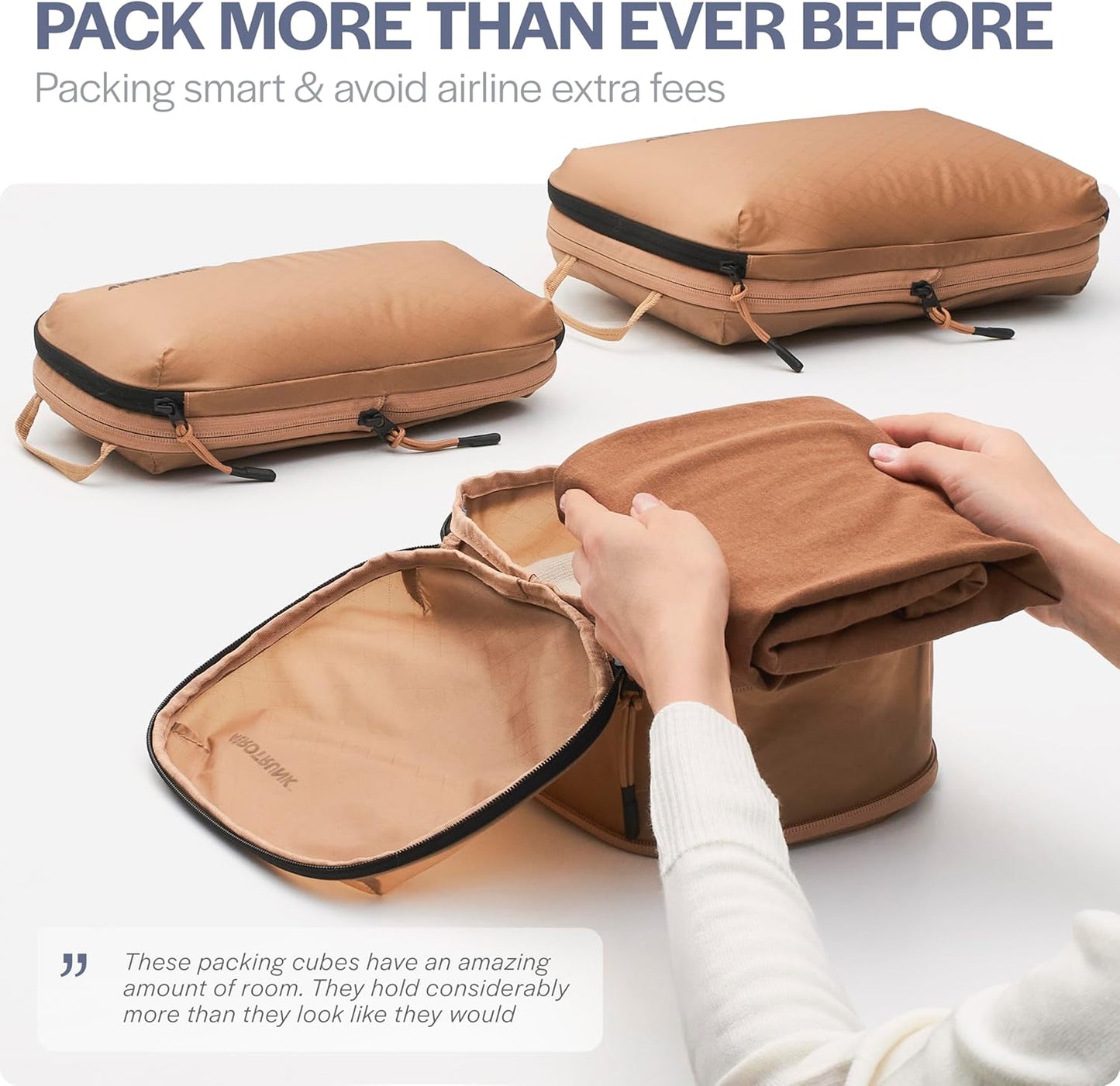 Aerotrunk Ultralight Compression Packing Cubes - Lightweight Travel Organizers for Suitcases and