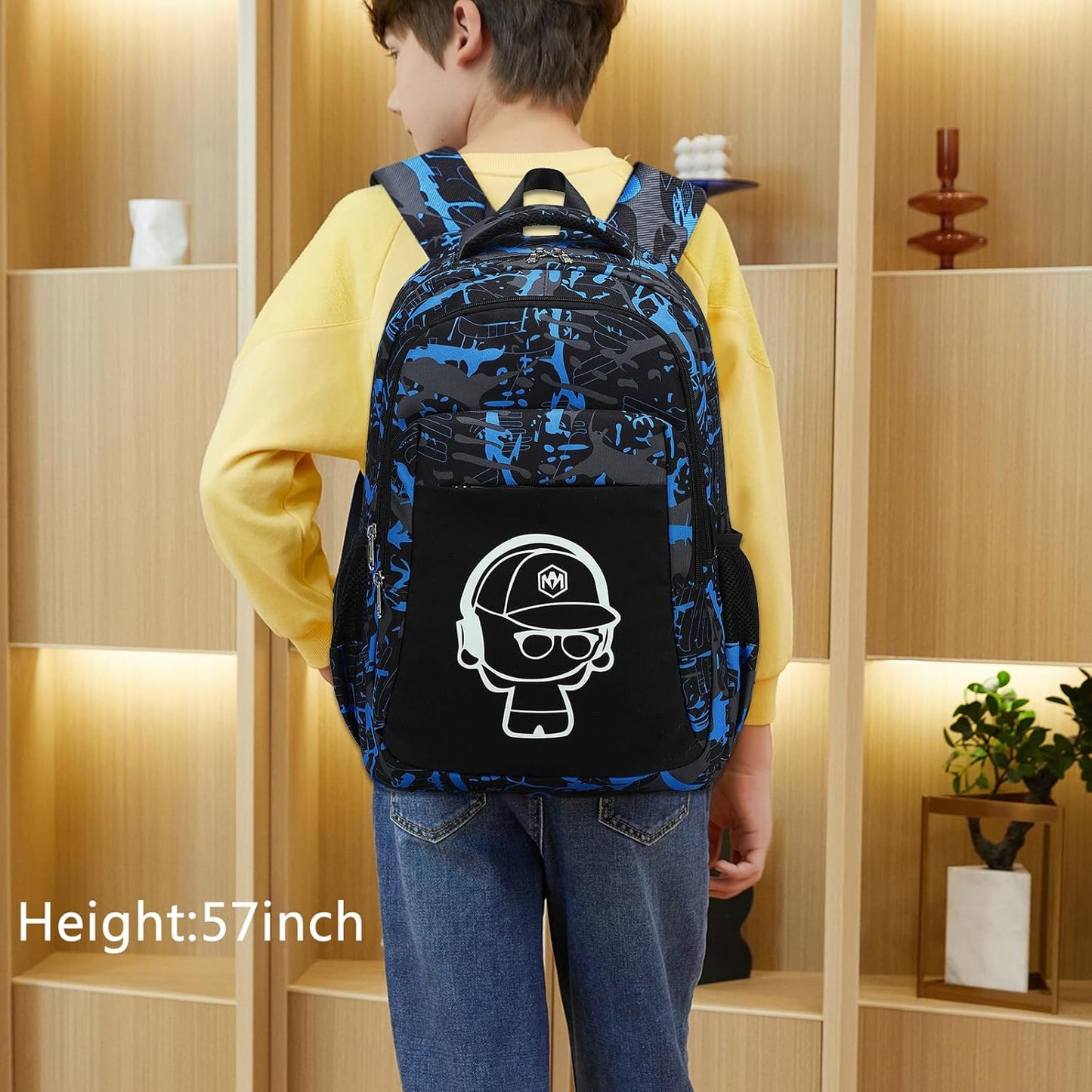 LEDAOU School Backpack for Boys Girls Kids Bookbag Elementary Primary Middle School Bag Travel Back Pack for Ages 6-14