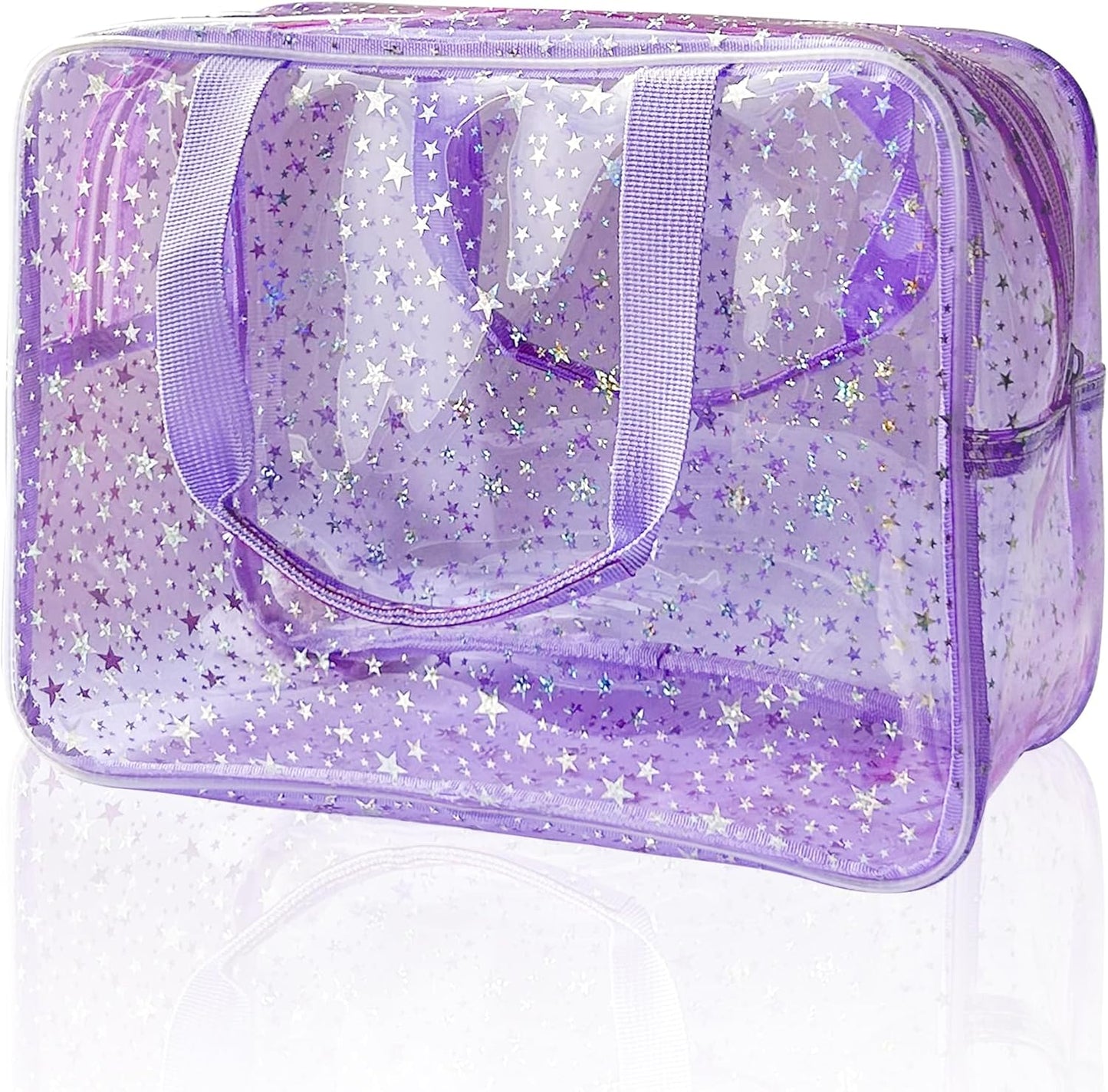 ONEART Waterproof PVC Cosmetic Bag - Clear Makeup Pouch for Travel Toiletry Organizer - Wrinkle-Resistant & Lightweight (1-Pack) (Purple)