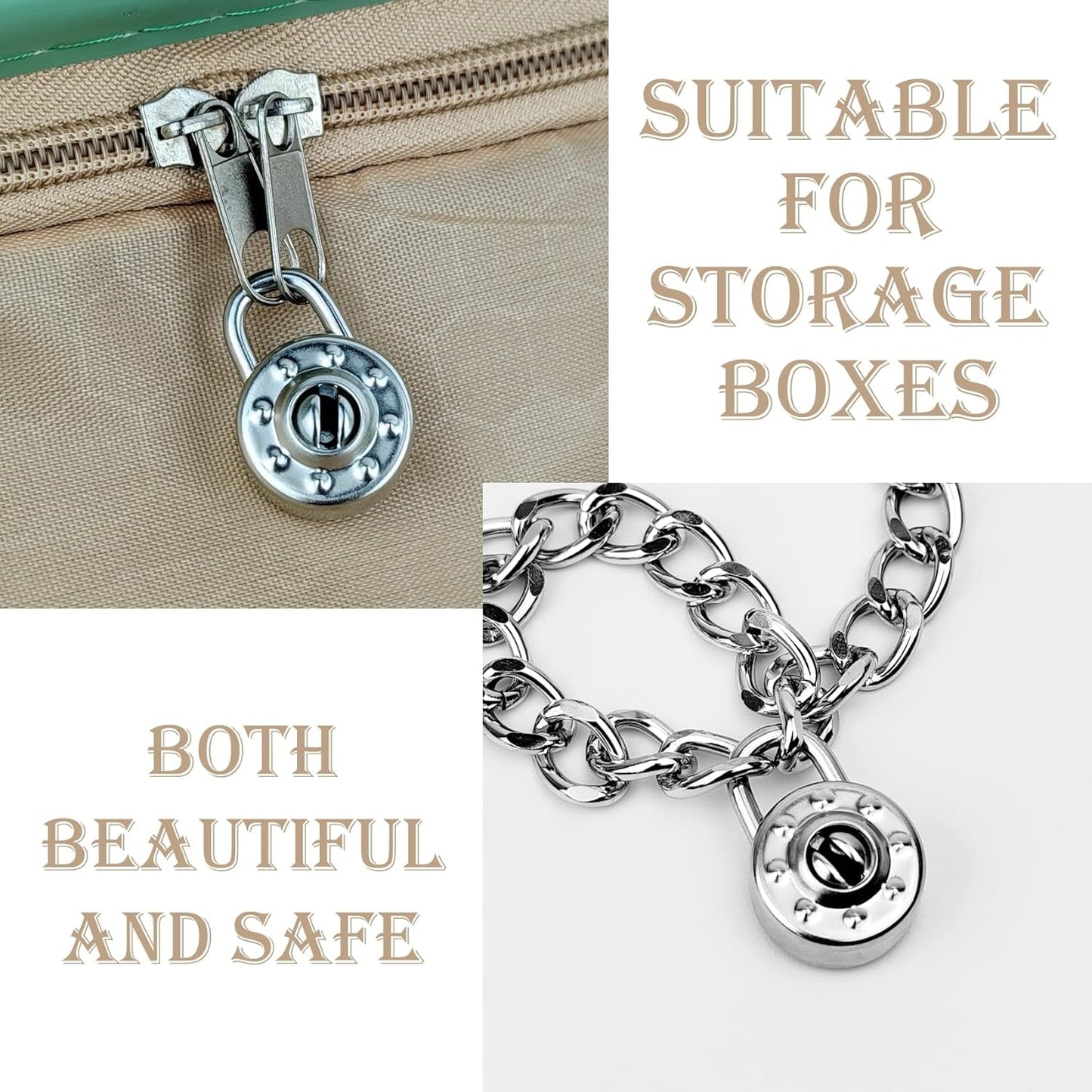 5 Pack Mini Diary Padlock, Small Locks with Keys, Tiny Luggage Locks for Travel, Journal, Jewelry, Backpack, Boxes (Circle, 5)