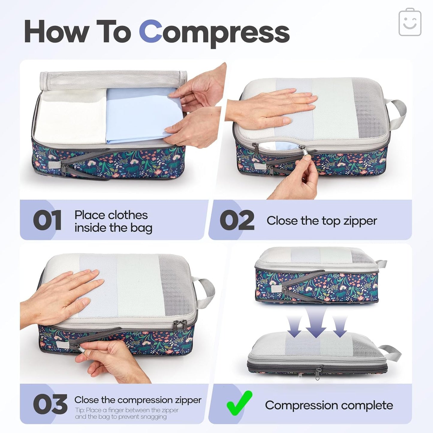 Veken 11 Set Compression Packing Cubes for Travel Essentials,Compressible Expandable Large Luggage