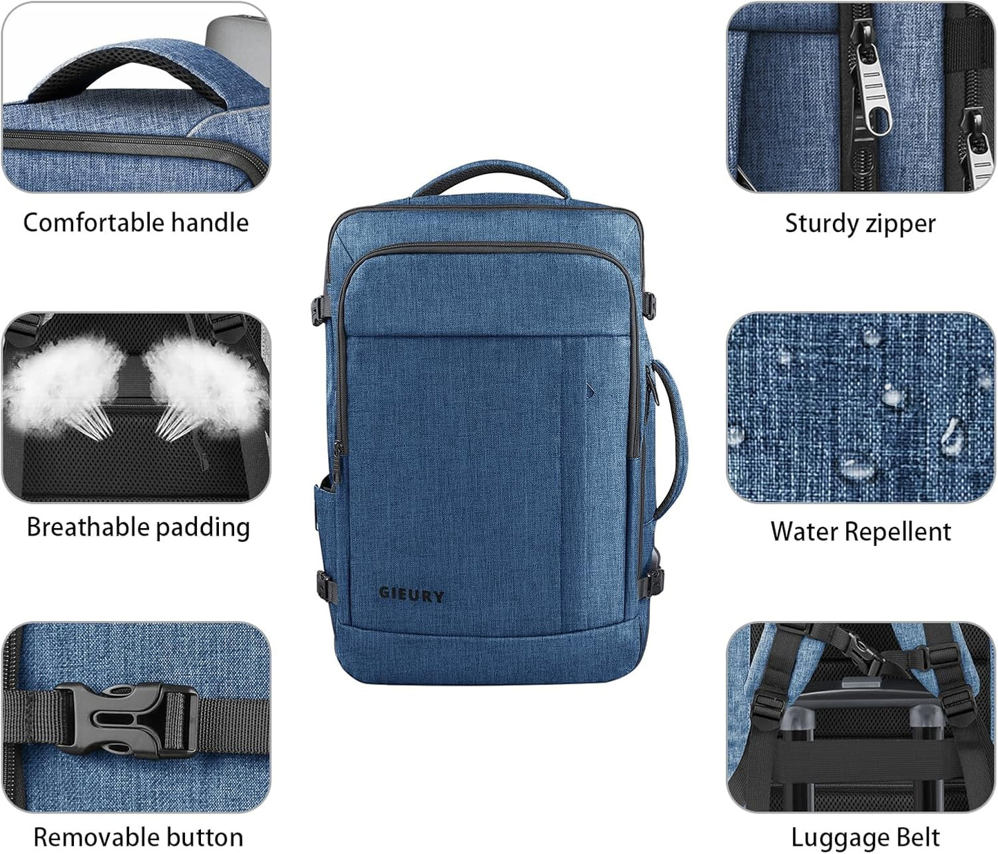 Carry On Backpack, Extra Large 50L Travel Backpack for Men & Women, Expandable Backpack For