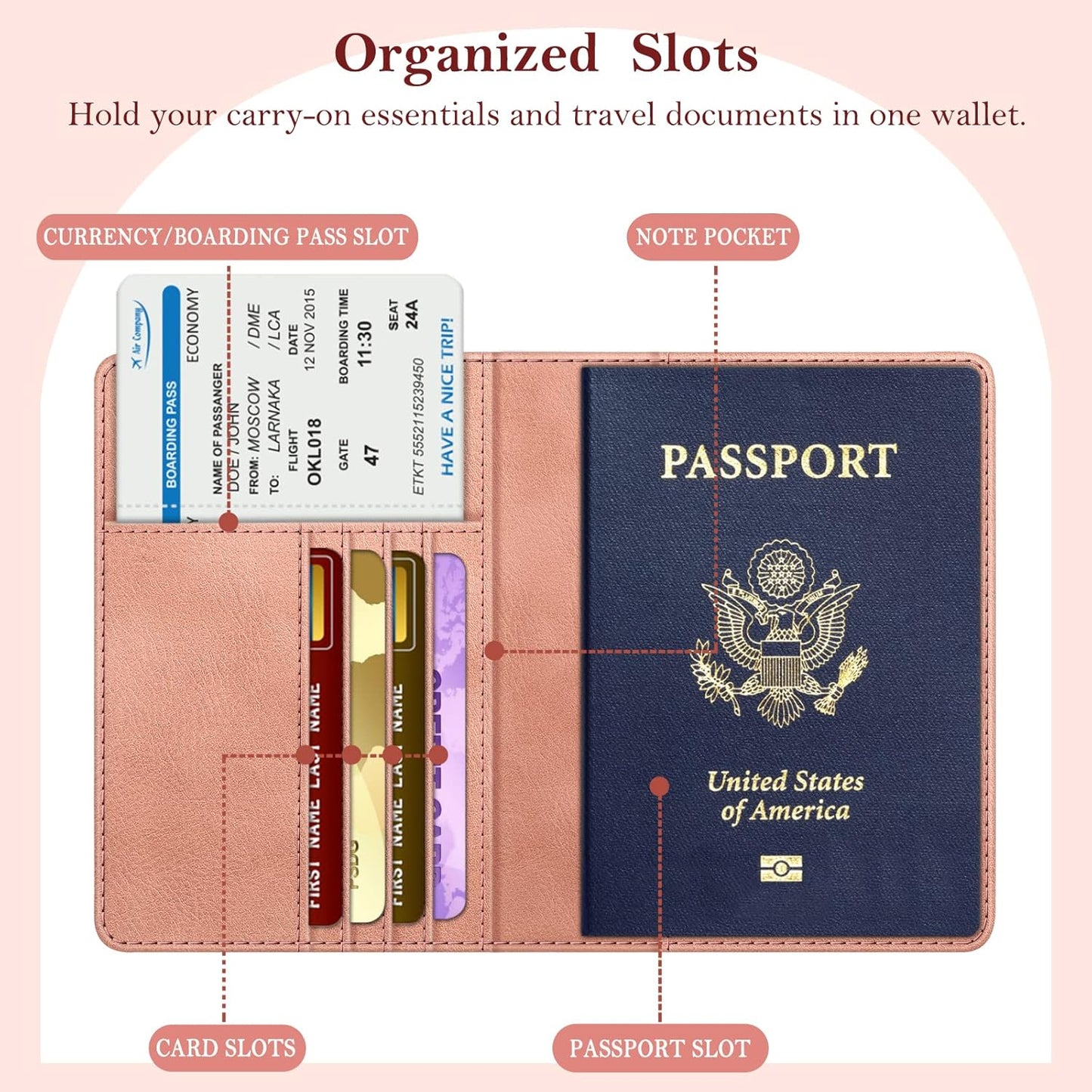 FINTIE Passport Holder, Slim Travel Wallet RFID Blocking Card Case Cover Passport Cover Protector Essentials with Credit Card Slots for Women/Men