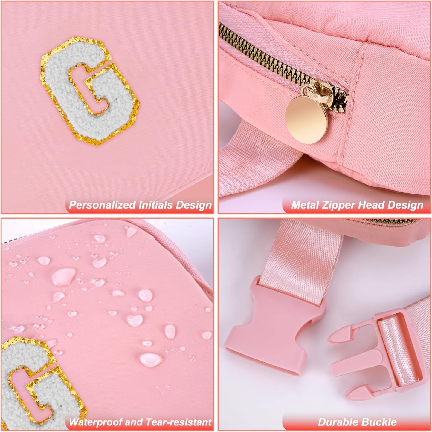 2024 Graduation Gifts - Graduation Gifts for Women Teen Her,Waist Packs Cute Trendy Stuff Graduation Essentials Accessories,Initial White G,Peach Bag
