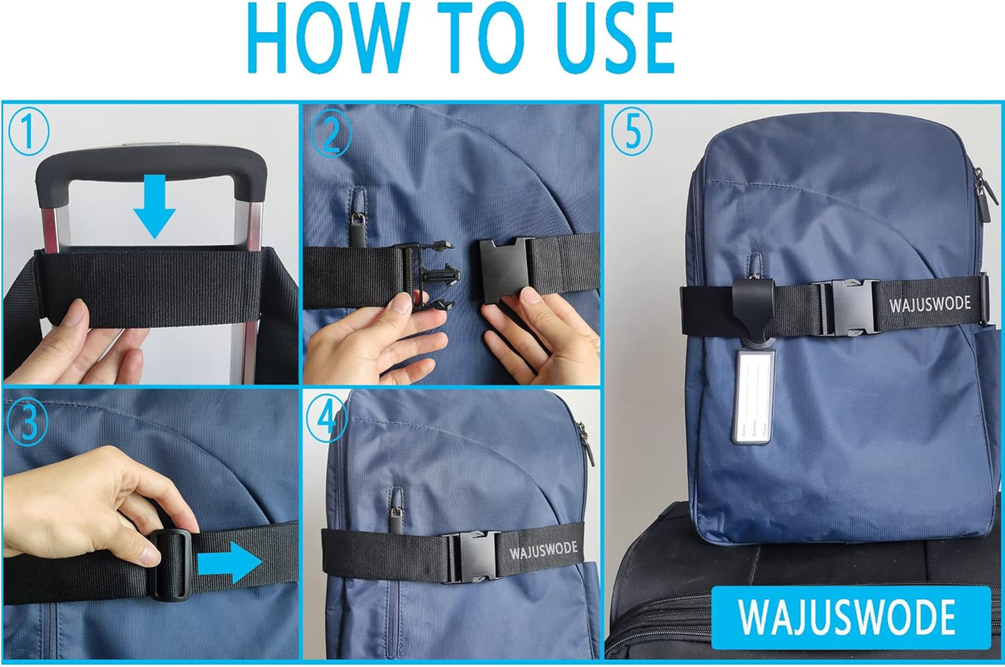 Travel Belt for Luggage Straps Over Handle for Add a Bag for Carry On Suitcases with a Tag Airport Travel Accessories for Fashionable Person
