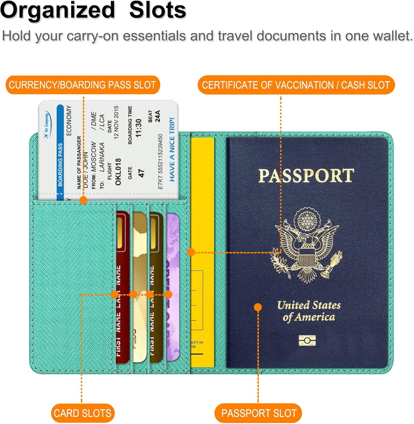 FINTIE Passport Holder, Slim Travel Wallet RFID Blocking Card Case Cover Passport Cover Protector Essentials with Credit Card Slots for Women/Men