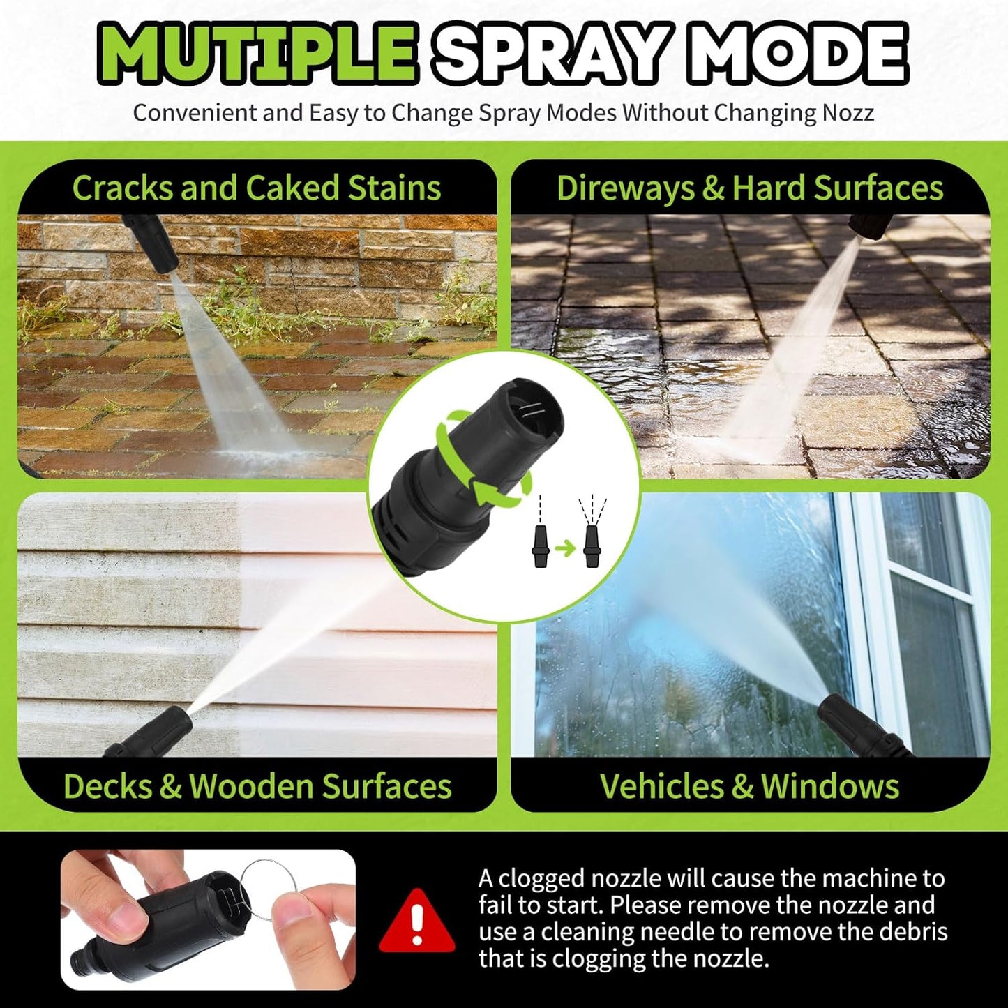Electric Pressure Washer, 3500 PSI Portable Power Washer with Adjustable Angle Nozzle Head, Foam Cannon for Cars, Garden, Driveway