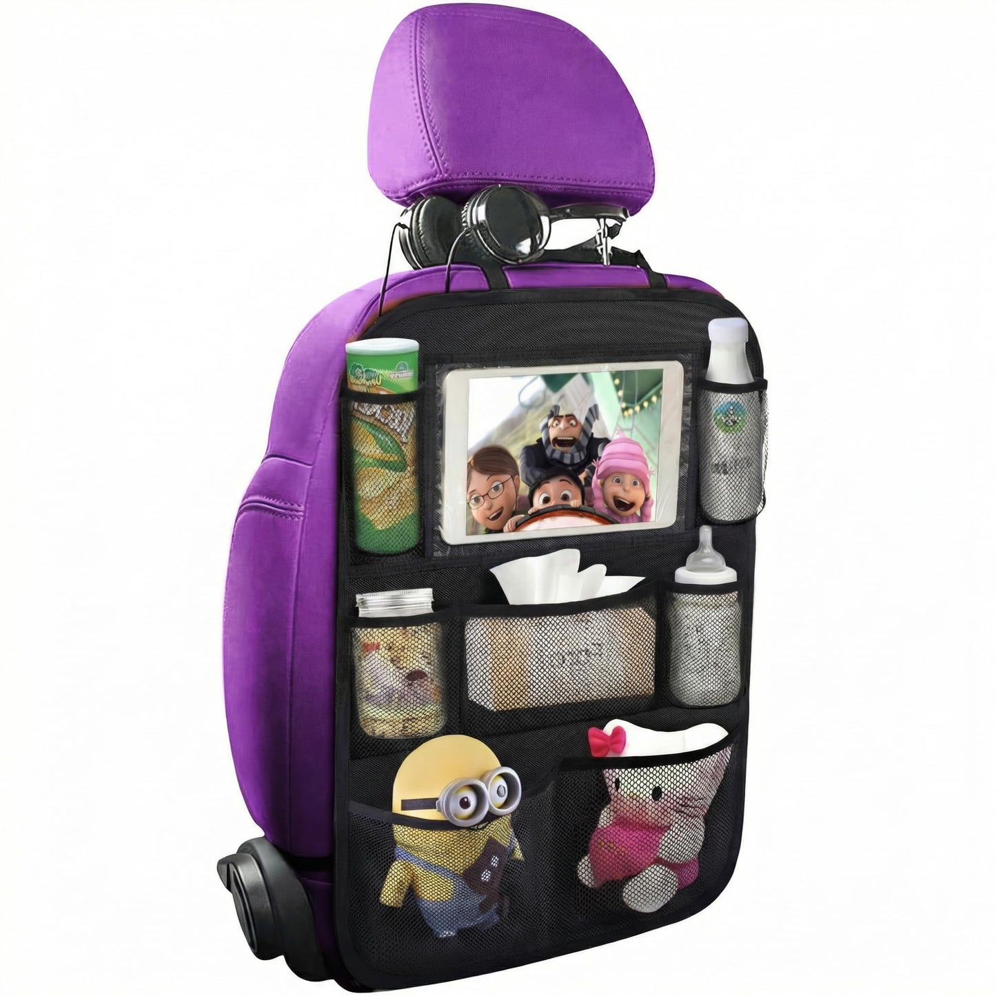 ONE PIX Backseat Car Organizer Mats Back Seat Organizers and Storage Bag with Touch Screen Tablet