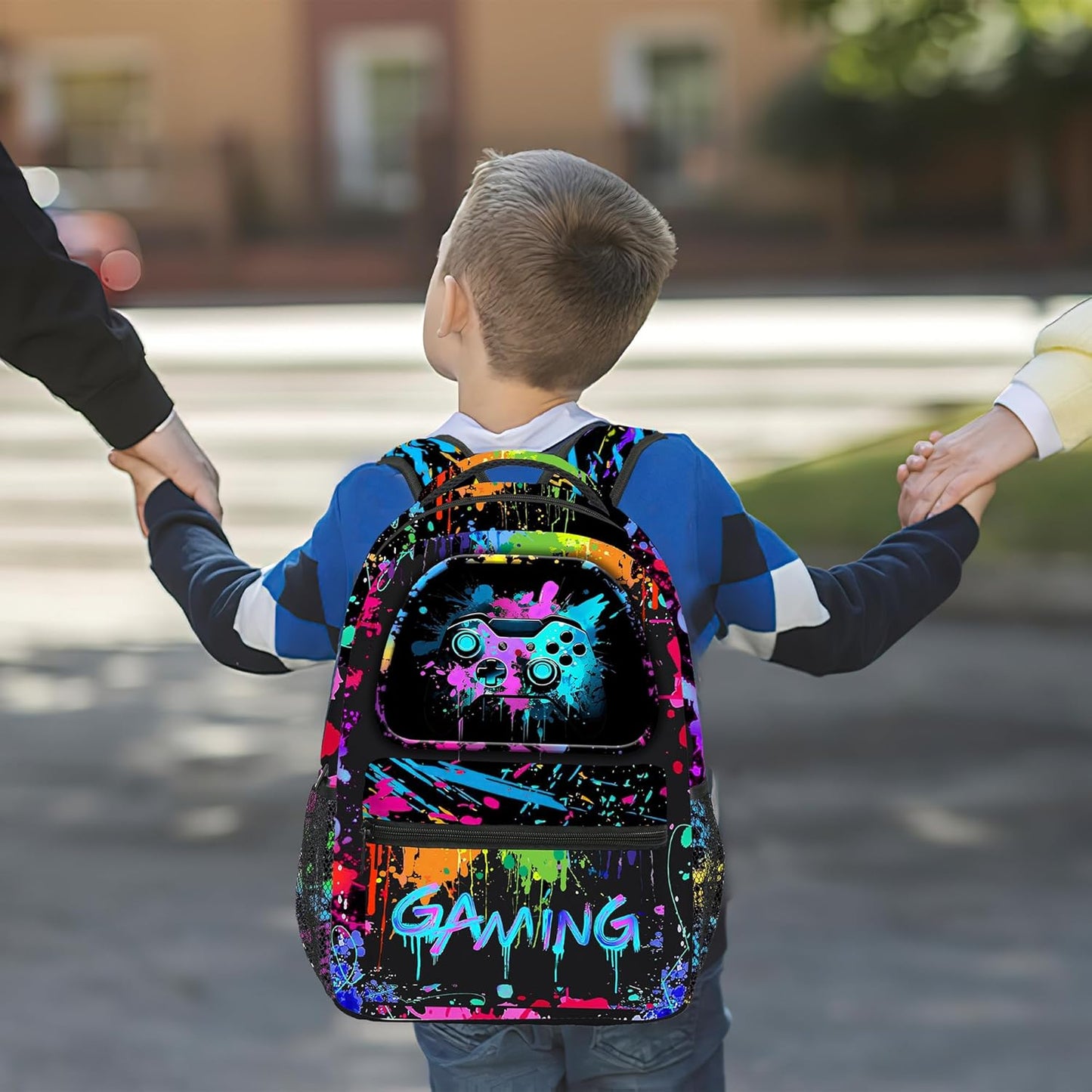 School Backpack for Boys Gamer Boys Backpack for Kids Children Teens Elementary Middle School Students Bookbag Ages 6-18 Video Game Bookbag Travel Back Pack (Gaming)