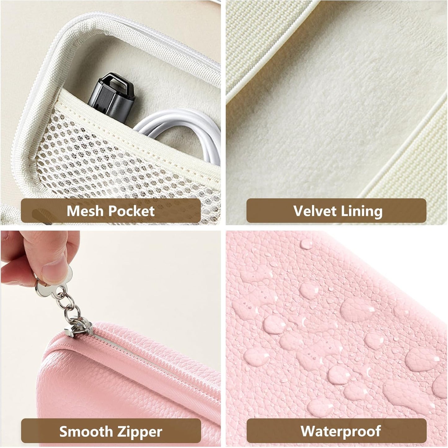 Digital Camera Case for CAMKORY, KODAK PIXPRO FZ45/FZ55, Canon IXUS 285 HS, Lecran, Small Travel Compact Camera Holder with Mesh Pocket for Accessories SD Card (Pink)