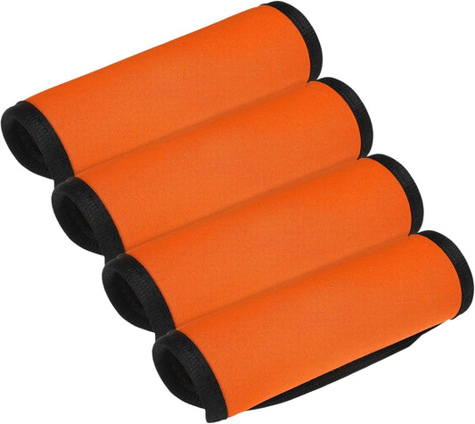 Luggage Handle Wrap [4PCS] - Neoprene Luggage Identifiers Use for Suitcases & Carry on & Travel Accessories - [Orange-6IN/15CM] Comfort Grip Handle Cover