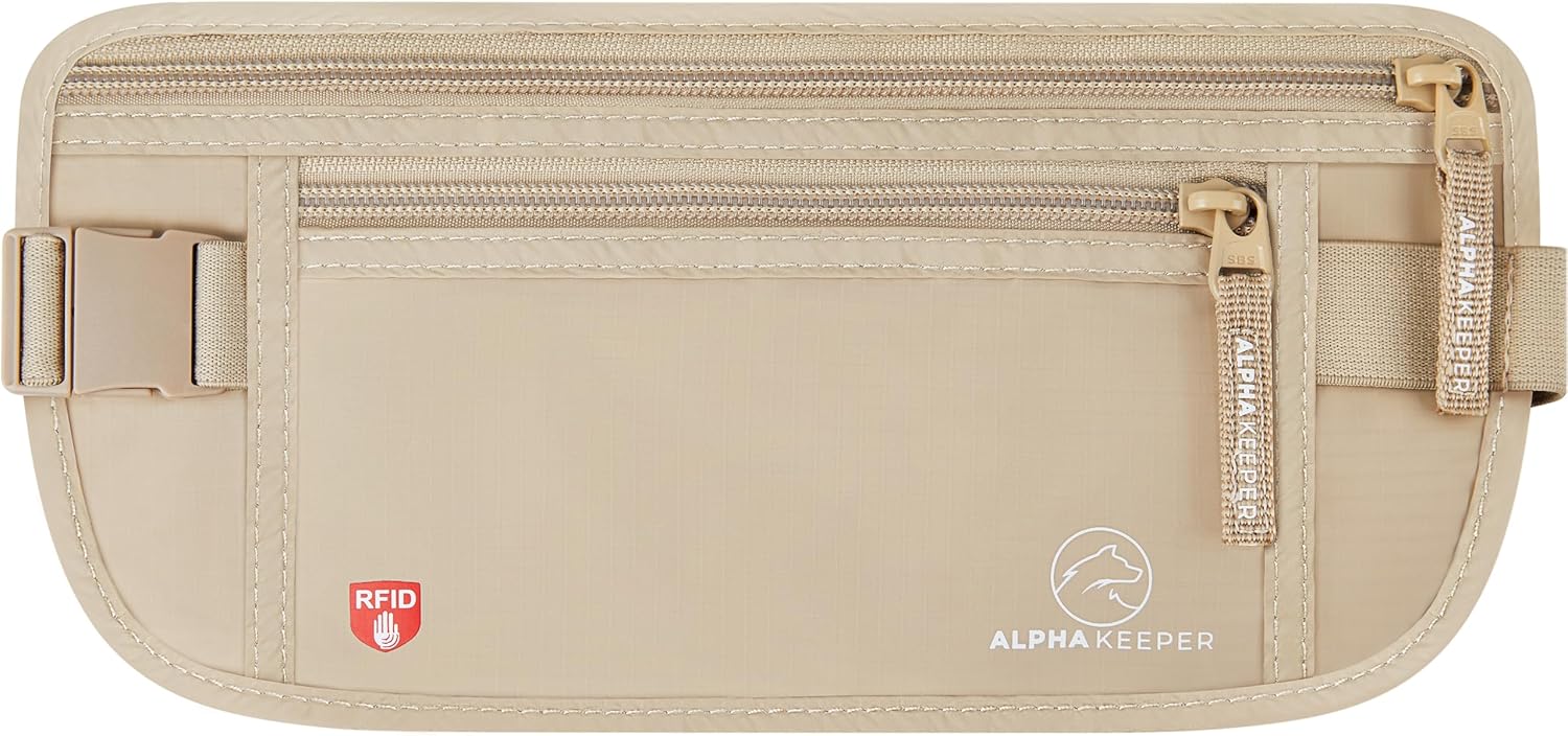 Hidden Money Belt for Travel for Men, Waist Wallet Anti Theft, RFID Passport Holder For Travel Men
